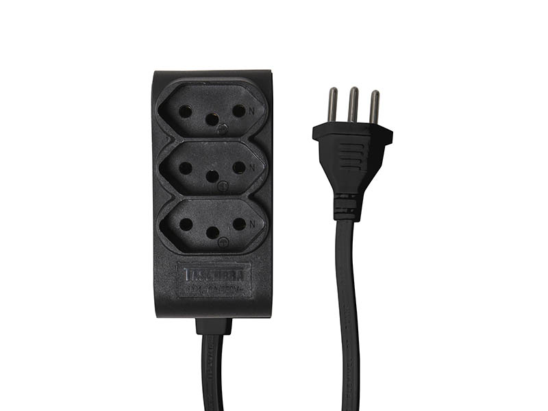 Imagem do produto EXTENSÃO TASCHIBRA 3 TOMADAS 2P+T 3m 10A PRETA na categoria EXTENSÕES