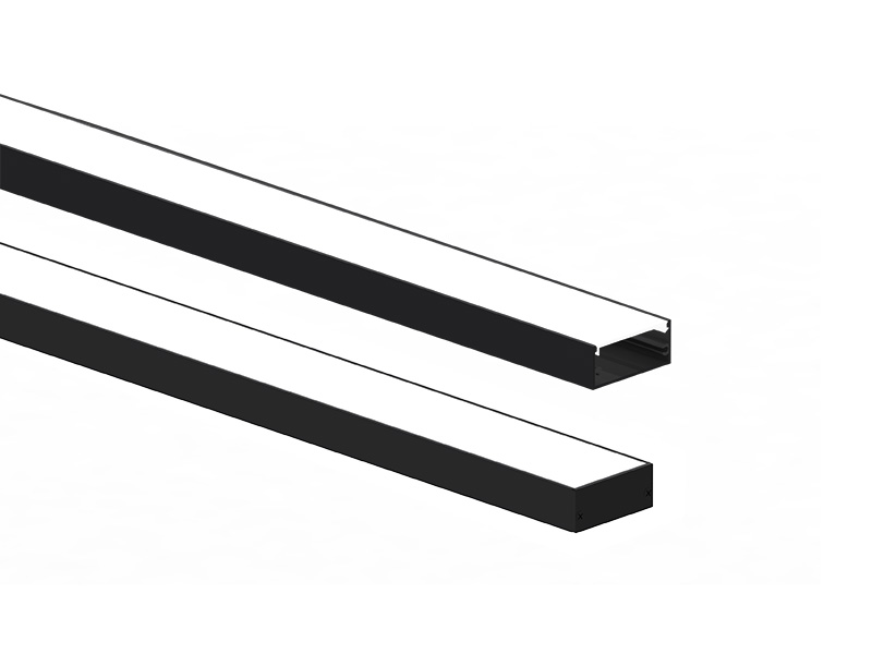 PERFIL LED TASCHIBRA ZENITH 50X21 SOBREPOR 21X50X2000mm PRETO FOSCO