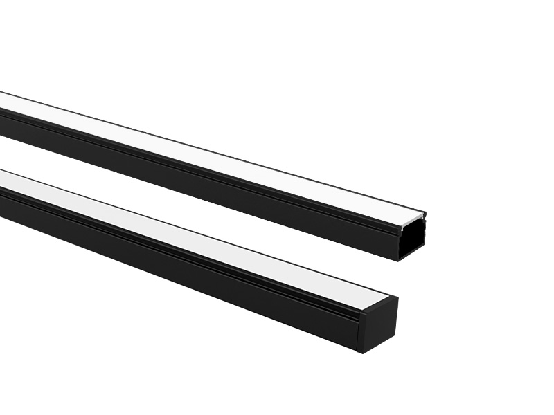 PERFIL LED TASCHIBRA VERTEX 20X14 SOBREPOR 14X20X1000mm PRETO FOSCO