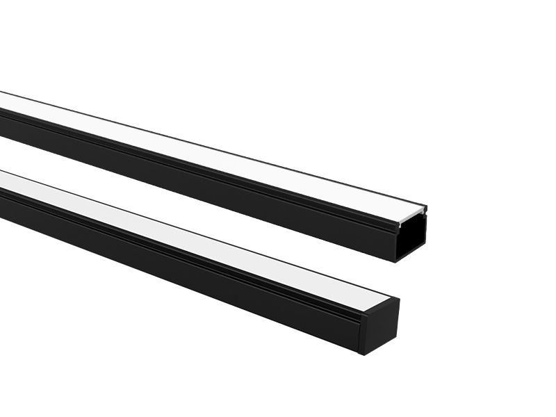 PERFIL LED TASCHIBRA VERTEX 20X14 SOBREPOR 14X20X2000mm PRETO FOSCO