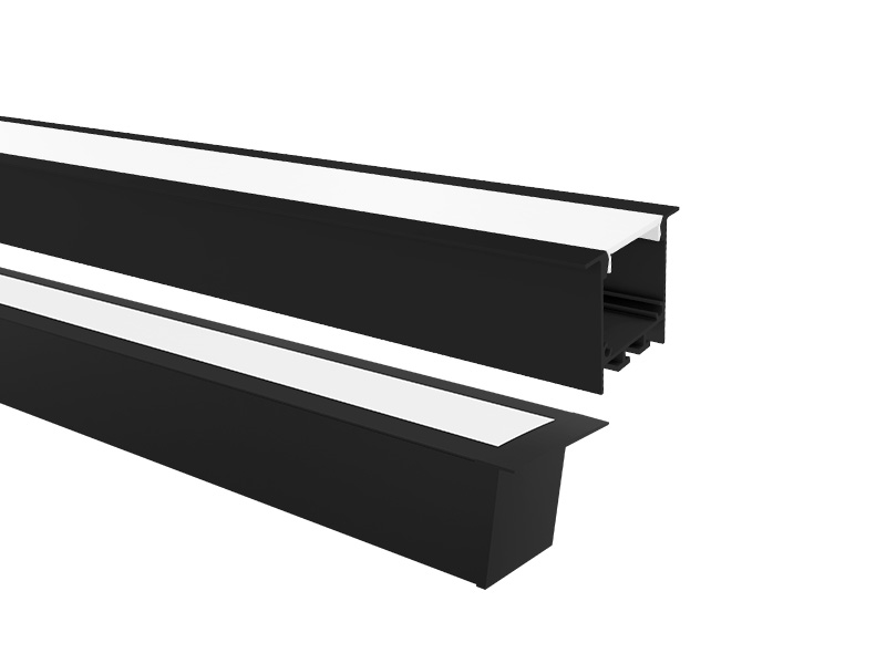 PERFIL LED TASCHIBRA SPIRE 50X35 EMBUTIR 35X50X3000mm PRETO FOSCO