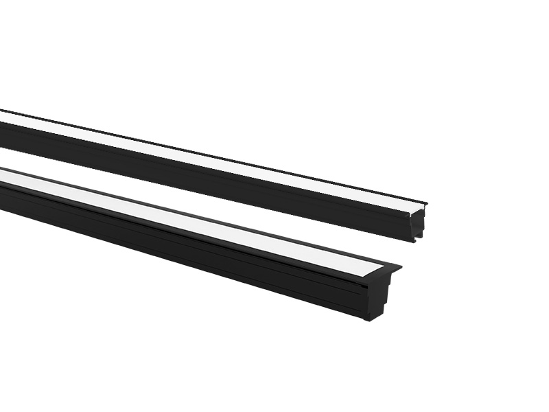 PERFIL LED TASCHIBRA VERTEX 25X17 EMBUTIR 17X25X1000mm PRETO FOSCO