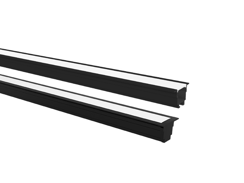 PERFIL LED TASCHIBRA VERTEX 25X17 EMBUTIR 17X25X2000mm PRETO FOSCO