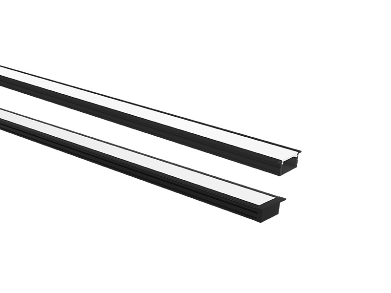 PERFIL LED TASCHIBRA VERTEX 24X9 EMBUTIR 9X24X3000mm PRETO FOSCO