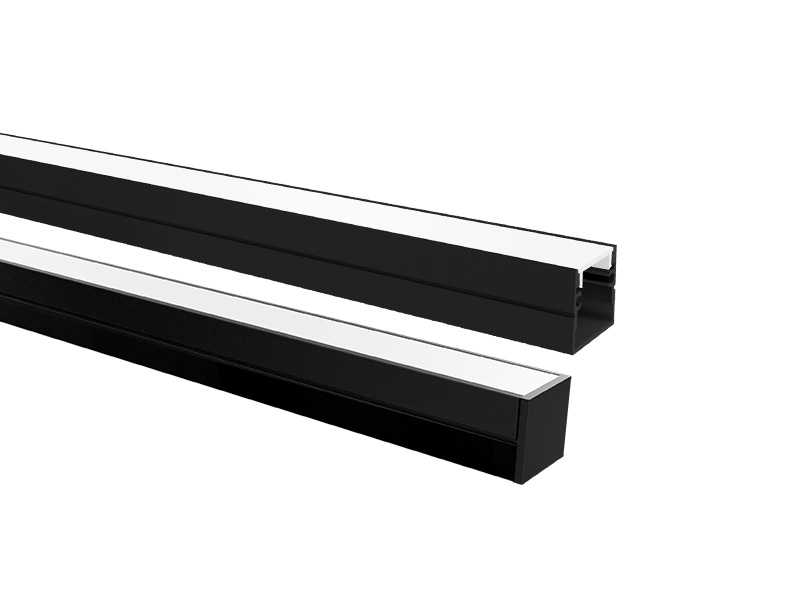 PERFIL LED TASCHIBRA APEX 24X23 SOBREPOR 23X24X2000mm PRETO FOSCO