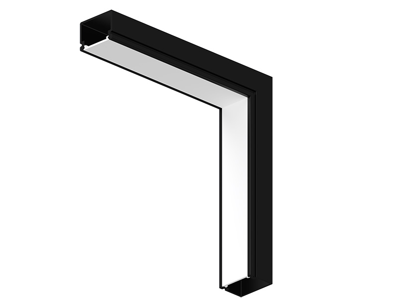 EMENDA L VERTEX 20X14 TETO/PAREDE PRETO FOSCO