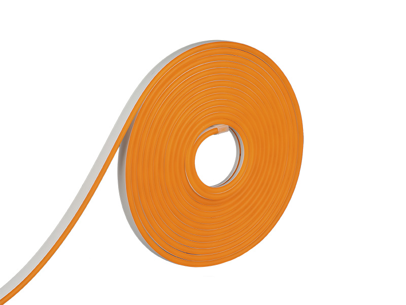 FITA LED NEON FLEX 8W 120 LEDS/M 5M 12V COM FONTE AUTOVOLT IP65 LARANJA