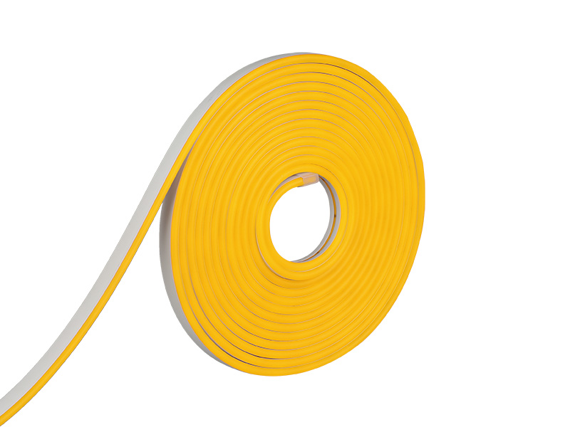 FITA LED NEON FLEX 8W 120 LEDS/M 5M 12V COM FONTE AUTOVOLT IP65 AMARELA