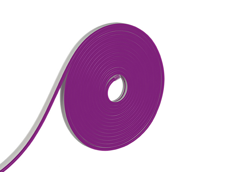 FITA LED NEON FLEX 8W 120 LEDS/M 5M 12V COM FONTE AUTOVOLT IP65 VIOLETA