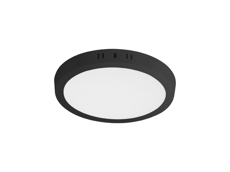 PAINEL LED 24W LUX REDONDO SOBREPOR PRETO 6500K