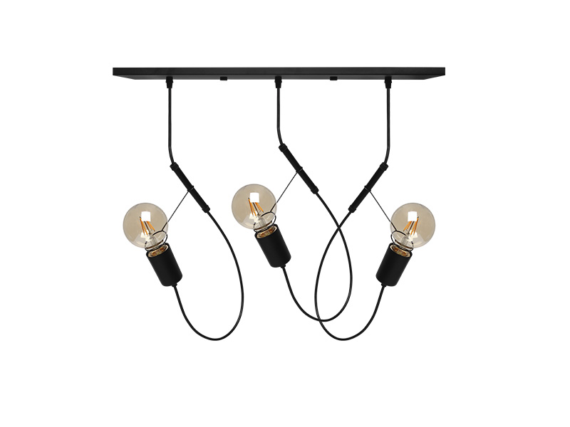 PENDENTE TASCHIBRA BUNGEE 3XE27 PRETO FOSCO