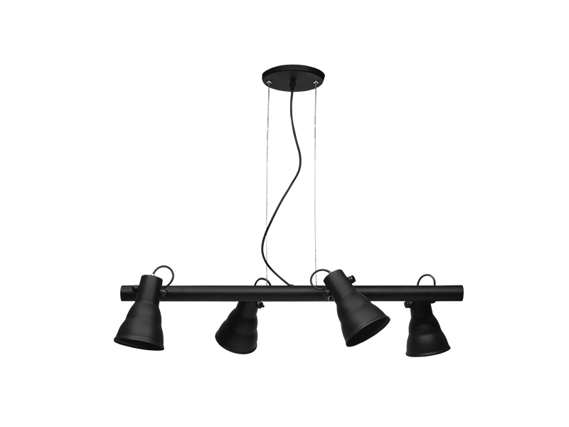 PENDENTE TASCHIBRA CHICAGO 4XE27 PRETO FOSCO