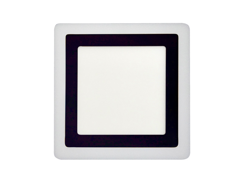 PAINEL LED DUAL COLOR 18W+6W EMBUTIR QUADRADO PRETO
