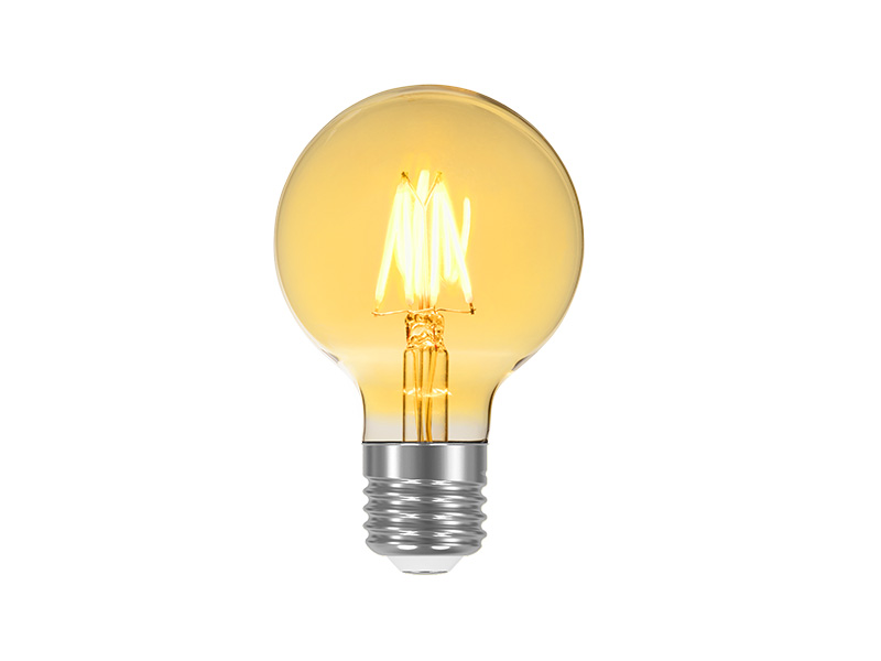 LÂMPADA LED FILAMENTO VINTAGE DIM GLOBO G80 4W 127V ÂMBAR