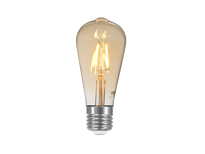 LÂMPADA LED FILAMENTO VINTAGE DIM ST64 4W 220V ÂMBAR