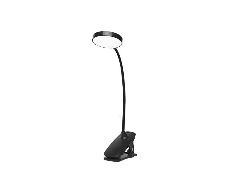LUMINÁRIA DE MESA LED TASCHIBRA PUCK RECARREGÁVEL COM PRESILHA PRETO