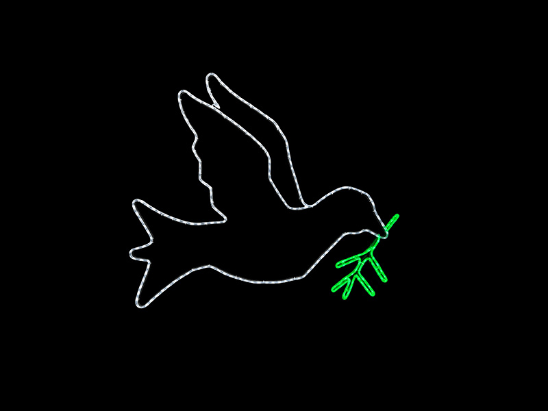 ARMAÇÃO LUMINOSA LED PÁSSARO DA PAZ 1,18X1,1m 24W 220V UNICA