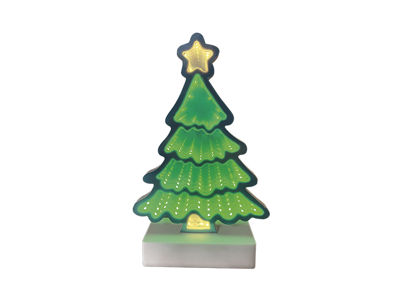 FIGURA ILUMINADA TASCHIBRA LED LUZ INFINITA ARVORE DE NATAL 25CM USB/PILHA .