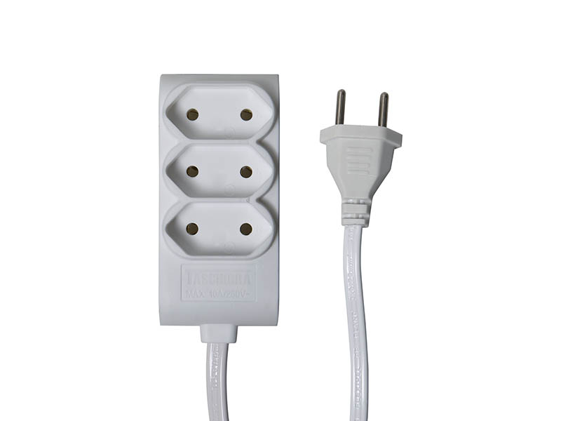 EXTENSÃO TASCHIBRA 3 TOMADAS 2P 5m 10A BRANCA