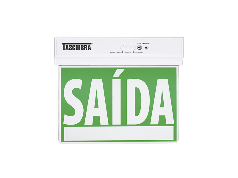 Imagem do produto PLACA DE SINALIZAÇÃO SAÍDA LED SELETORA 255X210MM FACE DUPLA VERDE . na categoria LUZ AUXILIAR