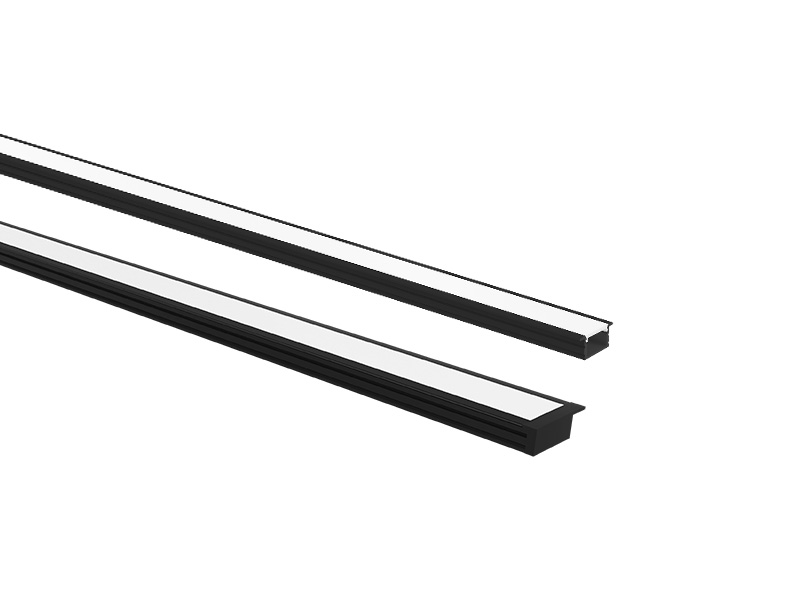 PERFIL LED TASCHIBRA VERTEX 24X9 EMBUTIR 9X24X1000mm PRETO FOSCO