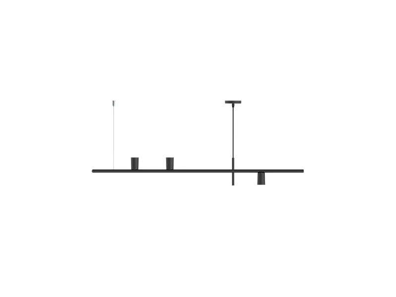 PENDENTE TASCHIBRA CONDE 3X E27 PRETO FOSCO