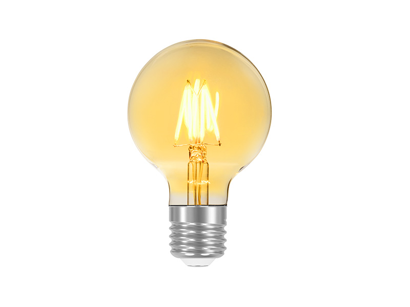 LÂMPADA LED FILAMENTO VINTAGE GLOBO G80 4W AUTOVOLT ÂMBAR
