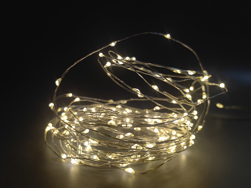 CORDÃO LUMINOSO TASCHIBRA 200 MINI LED ESTÁTICO ARAME AUTOVOLT 3000K