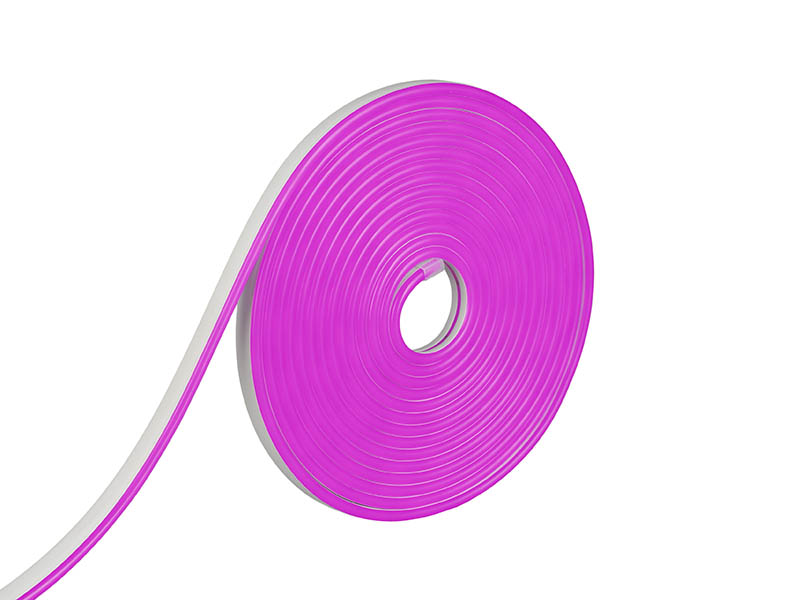 FITA LED NEON FLEX 8W 120 LEDS/M 5M 12V COM FONTE AUTOVOLT IP65 ROSA