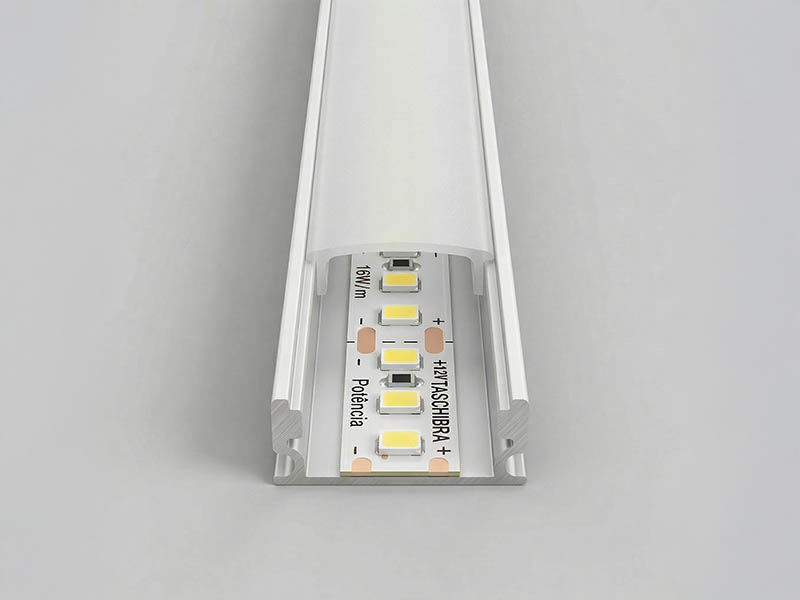 PERFIL TASCHIBRA AXIS 16,7X6,5 SOBREPOR 2m COM ACESSÓRIOS BRANCO