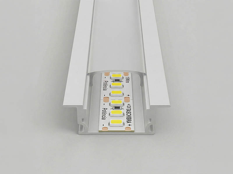 PERFIL TASCHIBRA LIVO 23,6X6,1 EMBUTIR 2m COM ACESSÓRIOS BRANCO