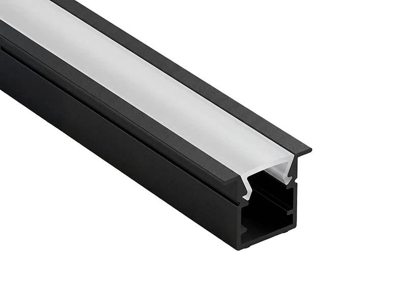 PERFIL TASCHIBRA VIA 15X10 EMBUTIR 2m COM ACESSÓRIOS PRETO