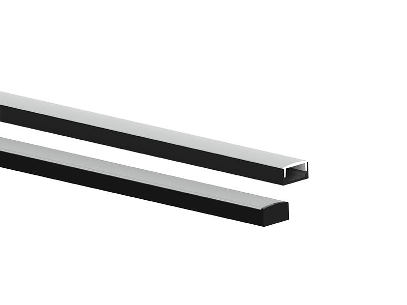 PERFIL TASCHIBRA SOPÉ 16X9 SOBREPOR 9X16X2000mm COM ACESSÓRIOS PRETO FOSCO