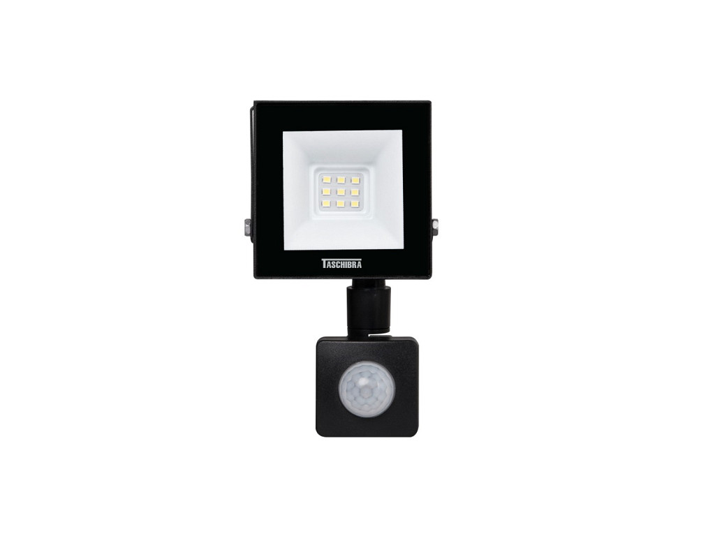 REFLETOR TRS LED 10W SENSOR 6500K PRETO