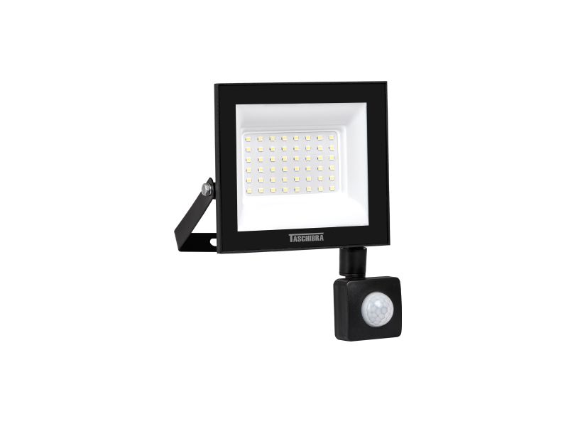 REFLETOR TRS LED 50W SENSOR 6500K PRETO
