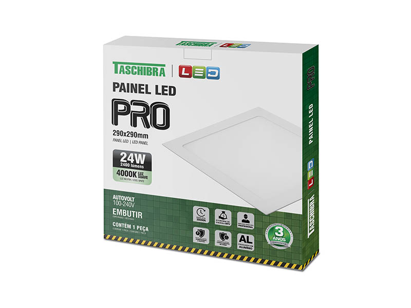 PAINEL LED PRO 24W QUADRADO EMBUTIR 4000K