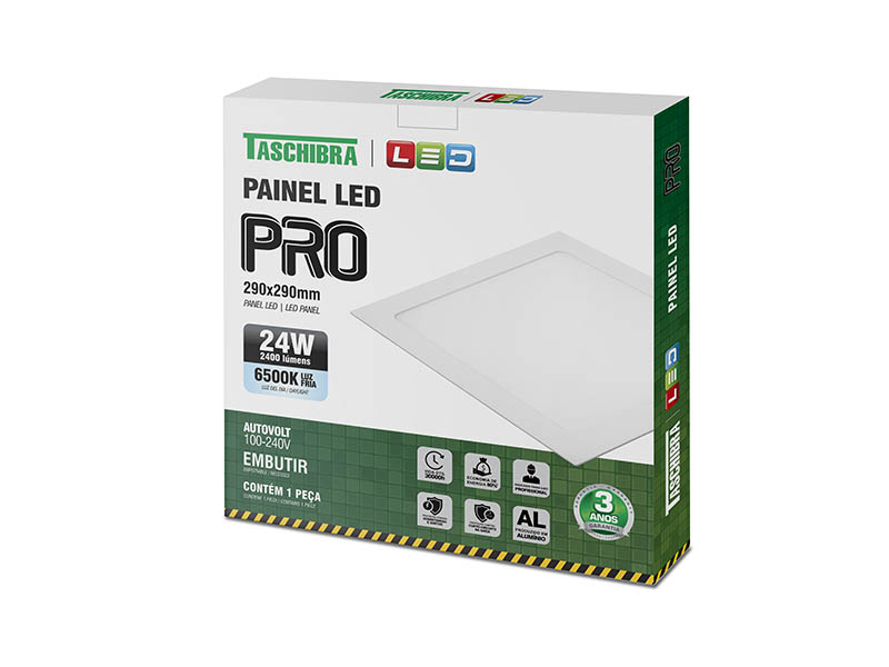 PAINEL LED PRO 24W QUADRADO EMBUTIR 6500K