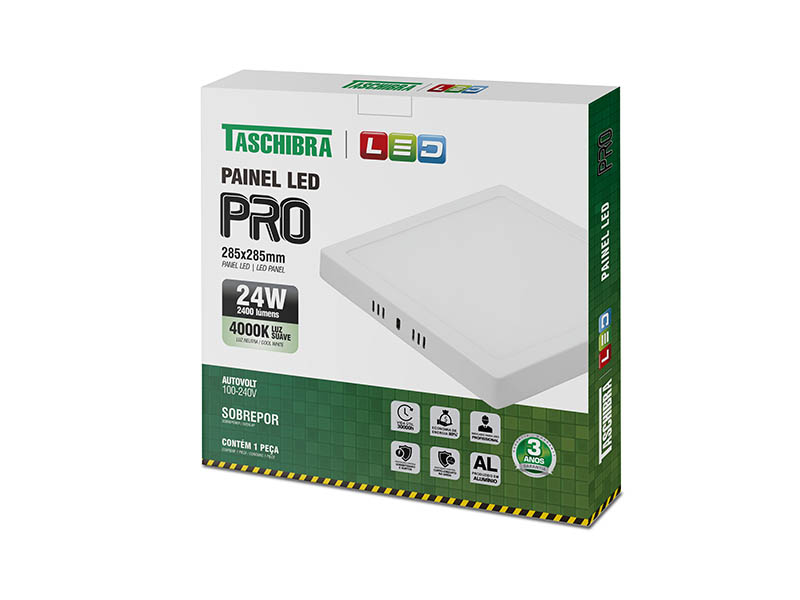PAINEL LED PRO 24W QUADRADO SOBREPOR 4000K