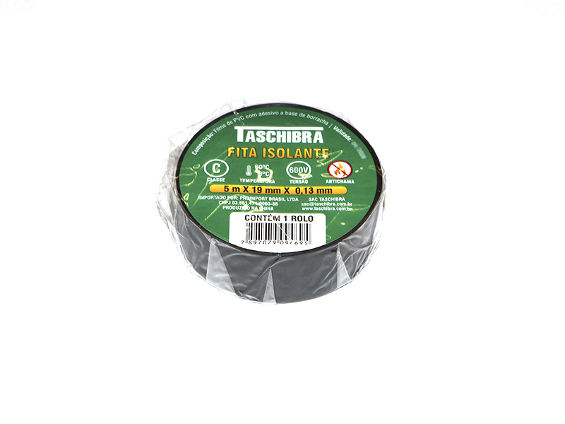 FITA ISOLANTE TASCHIBRA 0,13MMX19MMX5M PRETA