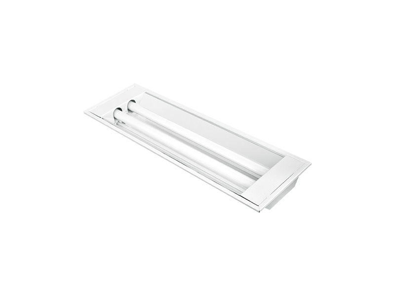 CALHA TA 50 EMBUTIR 2X18/20W T8 P/ FORRO MODULAR S/REFLETOR BRANCA